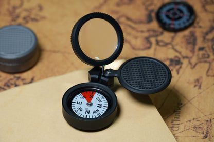 Loki-Nav:  Titanium | Replaceable Compass, Rotatable Loupe & 3-in-1 Cap