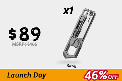 Sawg — Saw, Knife, Wrench, Pry Bar. Compact & Slim