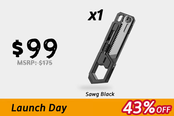 Sawg — Saw, Knife, Wrench, Pry Bar. Compact & Slim