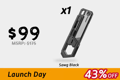 Sawg — Saw, Knife, Wrench, Pry Bar. Compact & Slim