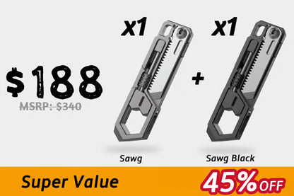 Sawg — Saw, Knife, Wrench, Pry Bar. Compact & Slim